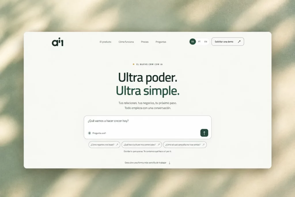 Web de ai1, CRM con IA para pymes