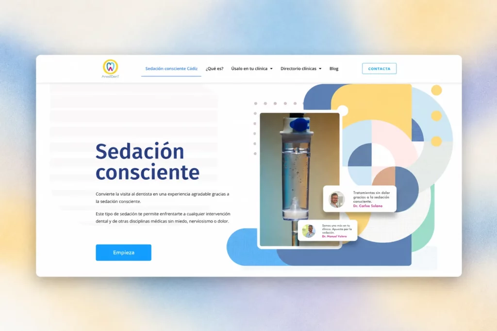 Web de Anestdent, sedación consciente dental en Cádiz