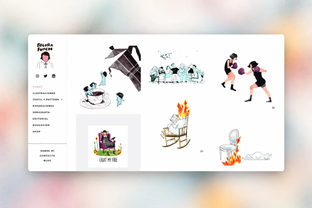 Web de Bego Fumero, portfolio de ilustración