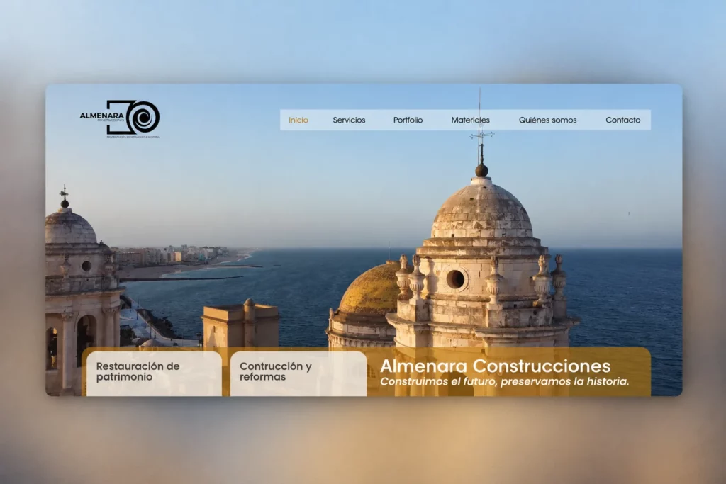 Web de Almenara Construcciones, canteros artesanos y restauración del patrimonio