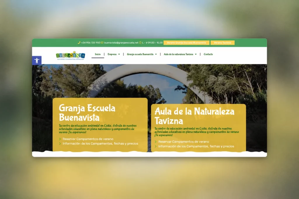 Web de Granja Escuela Buenavista y Aula de la Naturaleza Tavizna