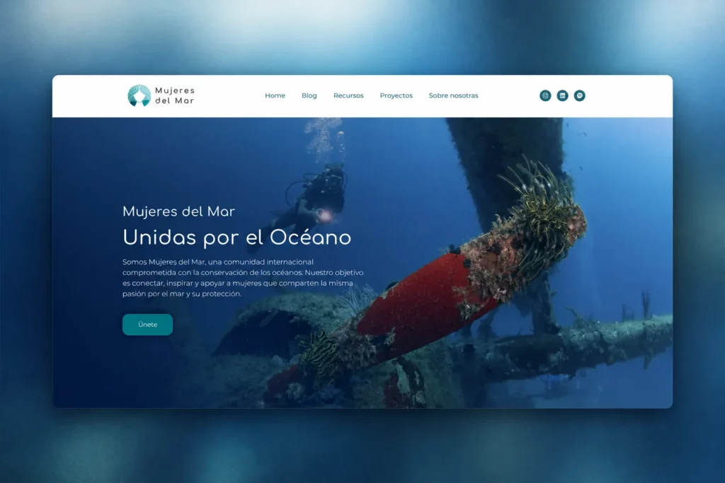 Web de Mujeres del Mar, comunidad de mujeres por la conservación del océano