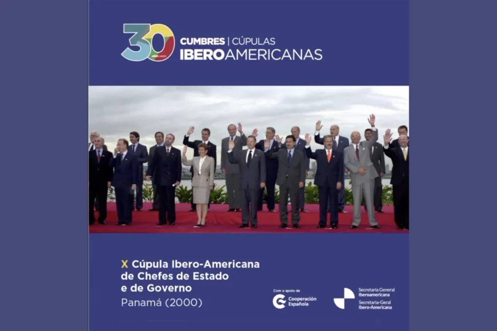 Pieza de los 30 años de Cumbres Iberoamericanas sobre la X Cumbre de Jefes de Estado y de Gobierno en Panamá (2000)